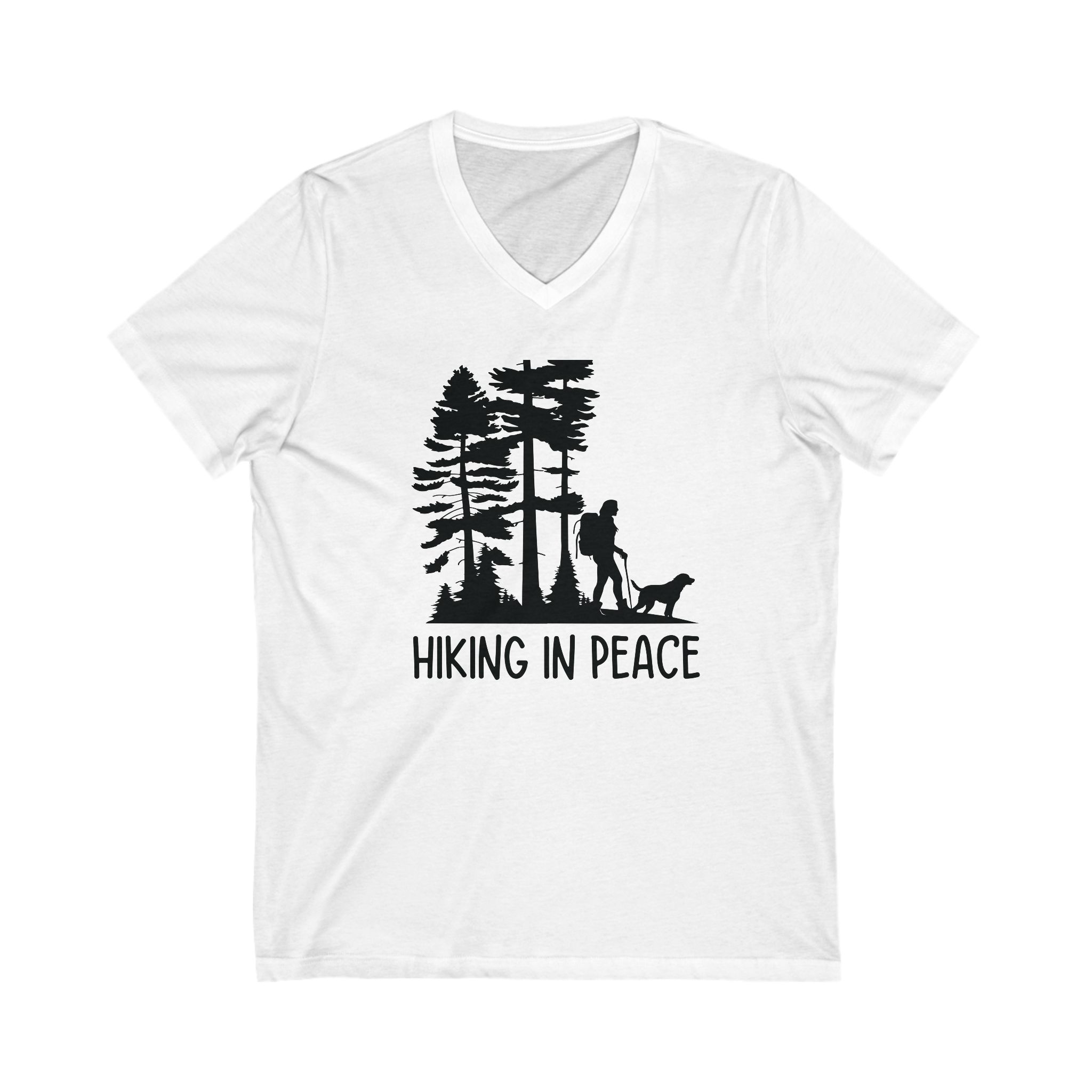 Hiking in Peace V-Neck Tee-Bella and Canvas Hiking in Peace V-Neck Tee-Bella and Canvas